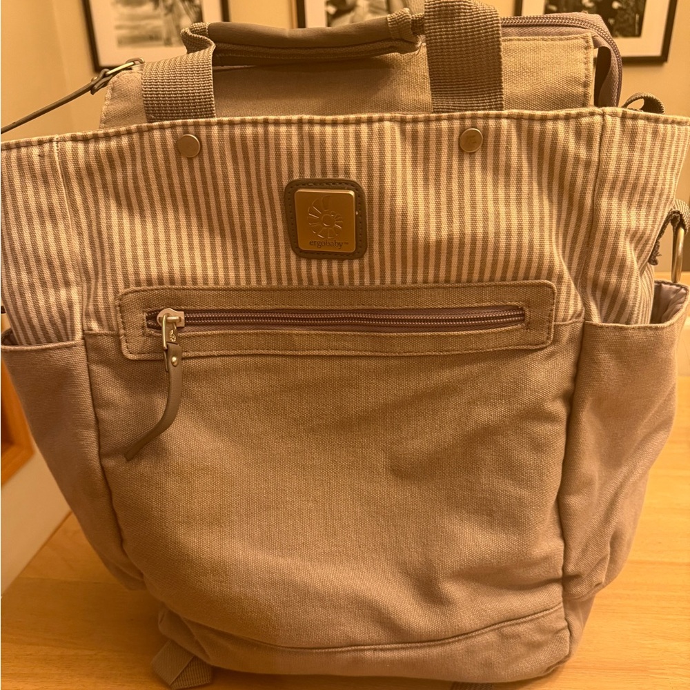 Ergobaby The Coffee Run Tall Tote Backpack Baby Diaper Bag Grey Unisex